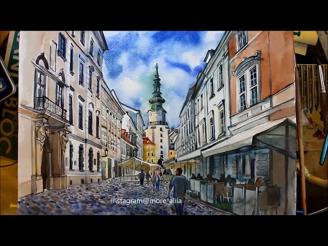 time lapse video of watercolor painting