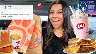 Letting My ZODIAC SIGN Decide What I Eat For 24 HOURS! *AI Addition*