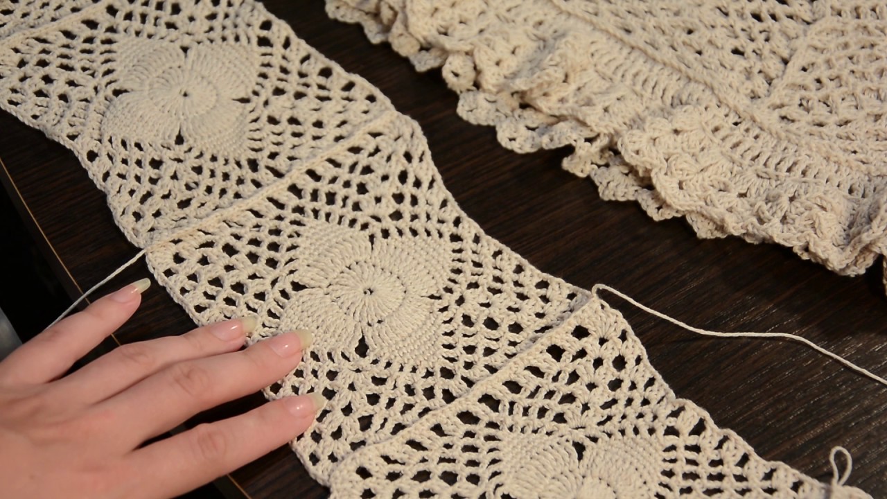 Вяжу летнюю юбку #2 Как я соединяла мотивы.