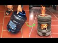 The idea of making wood stoves from plastic and cement jugs