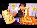 3 Packs of Spicy Fire Noodles with Melted Cheese Wheel 치즈폭포 불닭 3봉지 먹방 MUKBANG