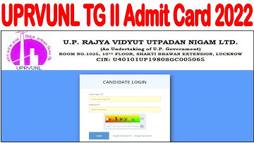 UPRVUNL TG II Admit Card 2022 uprvunl tg2 admit card 2022