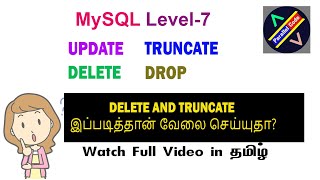 MySQL Tutorial in tamil for beginners | How to update and delete  in mysql | Delete and Truncate