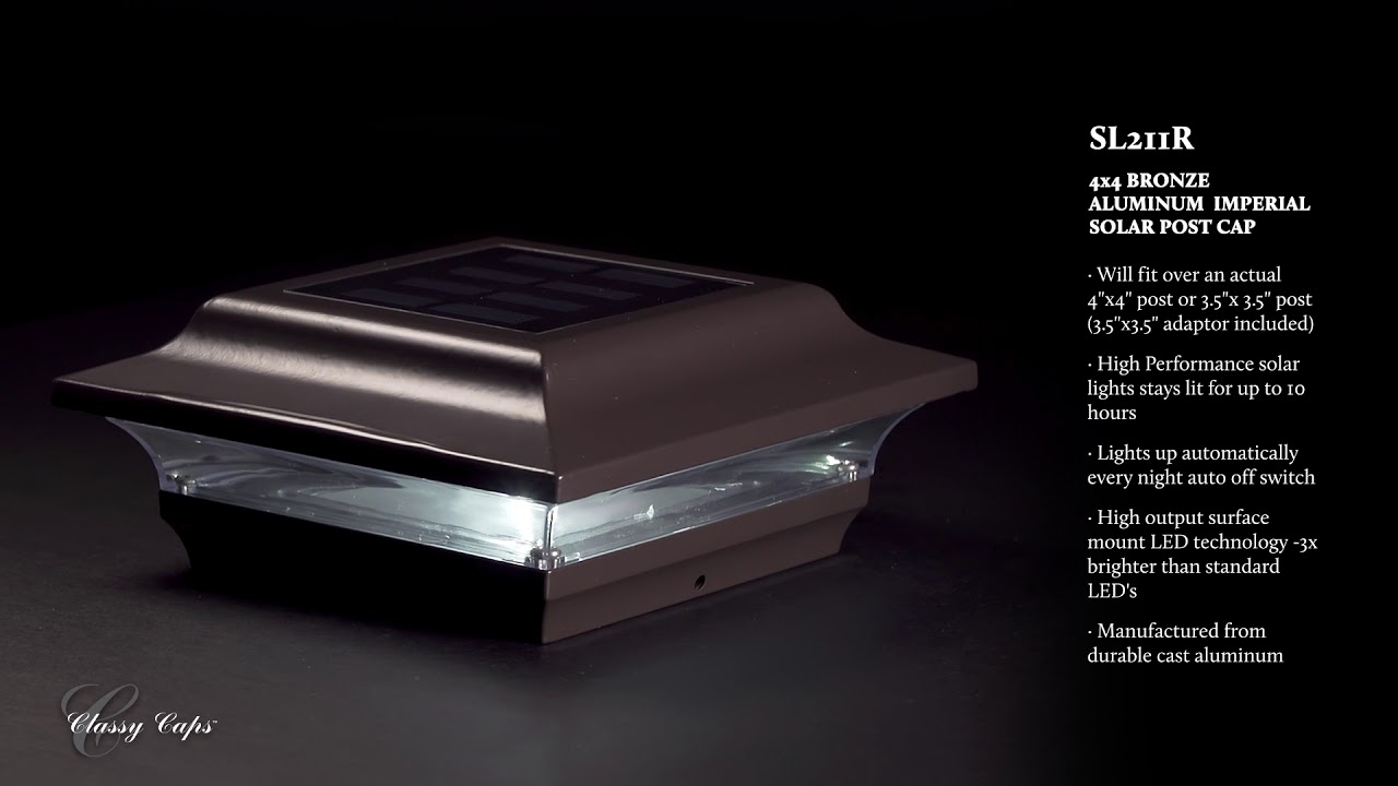 Classy Caps Imperial 4" x 4" Bronze Solar Post Cap Model 