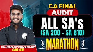 CA Final Audit: All Standards on Auditing (SA's) Marathon | Revision & Questions | CA Hemant Somani