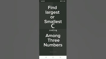 "Find the Greatest and Smallest Among Three Numbers in C"#CProgramming #GreatestNumber #coding