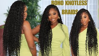 BOHO BOX BRAIDS (KNOTLESS) | STEP-BY-STEP TUTORIAL | YWIGS BRAIDING HUMAN HAIR | Chev B.