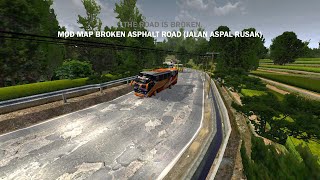Reviewing new mod map (blusukan jalan rusak) Broken asphalt road in Bus Simulator Indonesia screenshot 5
