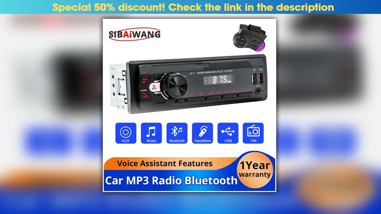 Car Radio Bluetooth 1Din MP3 Player 45Wx4 FM AUX TF Radio Stereo The CarFinding Function of the