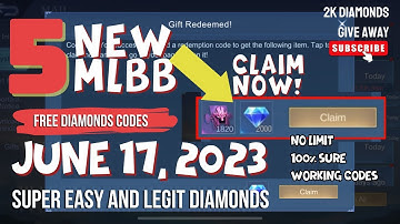 ALL ML DIAMONDS CODES WITH TUTORIAL l JUNE 17 2023 | 2k DIAMONDS GIVE AWAY
