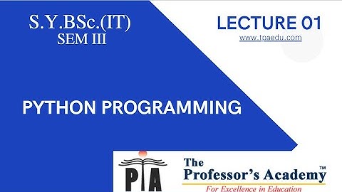 SY BSc IT Python Programming Lectures | Intro to Python Programming | Vinit Sir | Mumbai University