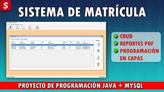 ✅ Sistema de Matrícula con Reportes PDF | Programación en Java y MySQL