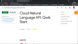 Cloud Natural Language API: Qwik Start ||GSP097|| Perform Foundational Data, ML, and AI Tasks