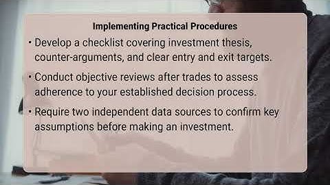 How Do Procedures Help Avoid Investment Judgment Errors?