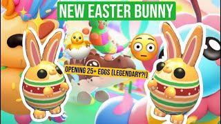 Getting the new Easter bunny in adopt me + opening 25 eggs