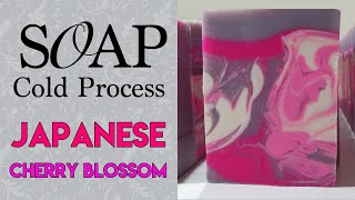 Japanese Cherry Blossom, Cold Process Soap Making and Cutting