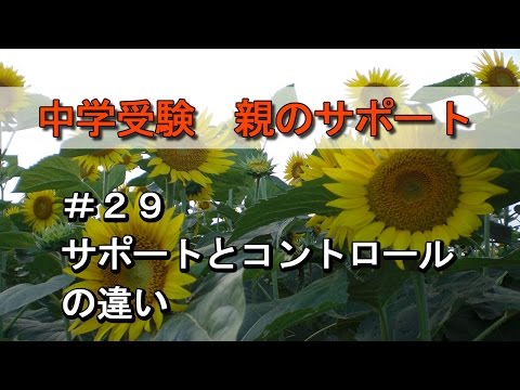 #29：サポートとコントロールの違い－ 中学受験　親のサポート