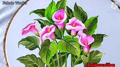 Calla Lilies flower painting on clothes         New fabric painting design