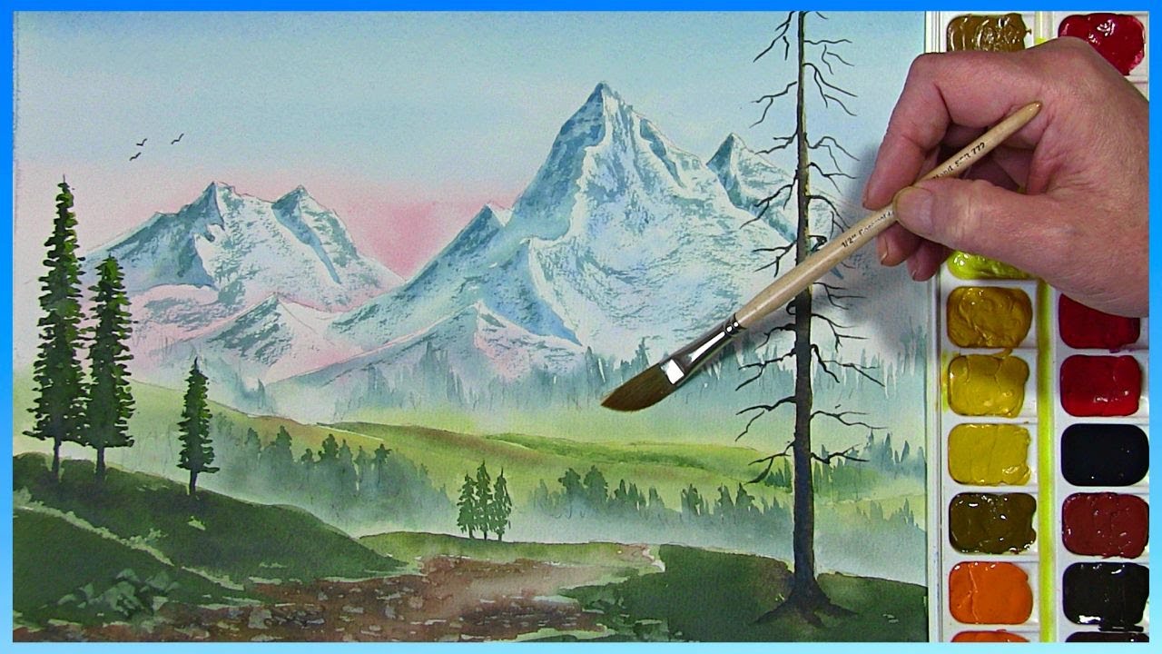 PAINT BOB ROSS IN WATERCOLORS EVERGREEN VALLEY 