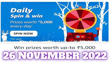 Amazon Funzone Daily Spin and Win Quiz Answers Today|26 November 2022 | Daily Quiz Time