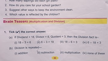 DAV class 3 maths unit 5 Brain Teasers ( Multiplication and Division)