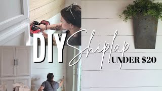 Diy shiplap wall | EXTREMELY budget friendly makeover | Farmhouse Accent wall diy on a budget.