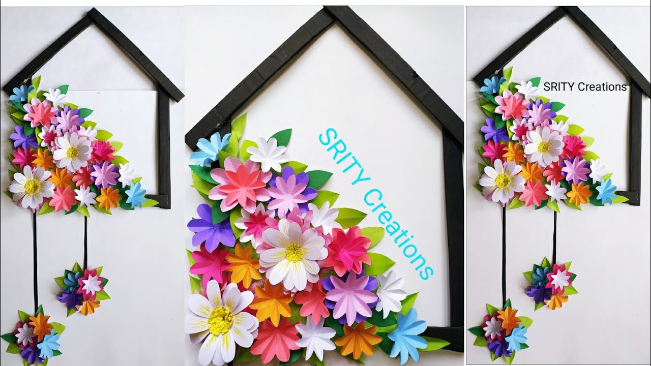 paper flower house wallhanging craft ideas wallhanging wall
