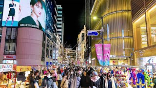 [4K HDR SEOUL] 명동 거리 봄 맞이 외국 관광객들로 활기찬 명동의 밤 산책 | 서울여행 | Walking on Myeongdong, Seoul. Trip Korea.