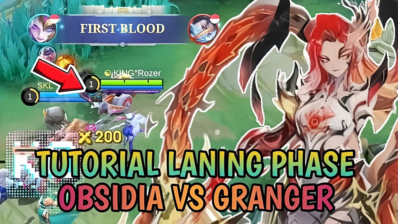 TUTORIAL LANING PHASE HERO OPSIDIA LAWAN GRANGER DI GOLD LINE - Mobile Legends 