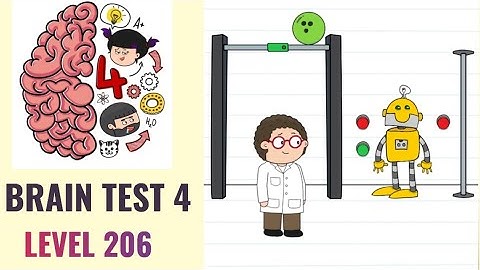 🧠 Brain Test 4 Level 206 | Doctor Worry must make his robot to press the red buttons | Walkthrough