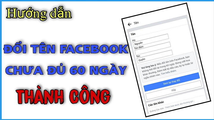 Làm thế nào để thay đổi tên facebook