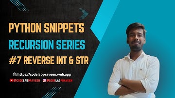 Python Recursion Reverse Programming Tutorial | Coding Snippets & Tech Tips for Beginners | 2024