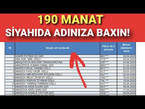 190 manat mart aprel aylarında birdəfəlik ödəmə alanların siyahısı