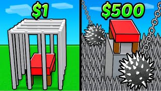 $1 VS $500 PRISON ESCAPE In Roblox Bedwars..