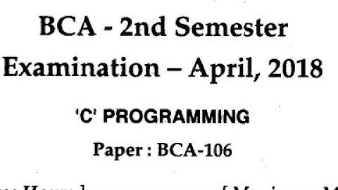 c programming BCA MDU question paper 2nd semester BCA-106 #mdu #bca #BCA 106 #cprogramming #c