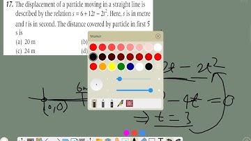 17. The displacement of a particle moving in a straight line is described by the relation s t t