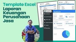 Template Excel Laporan AKuntansi Keuangan Perusahaan Jasa, Dashboard, Laporan Laba Rugi, Neraca