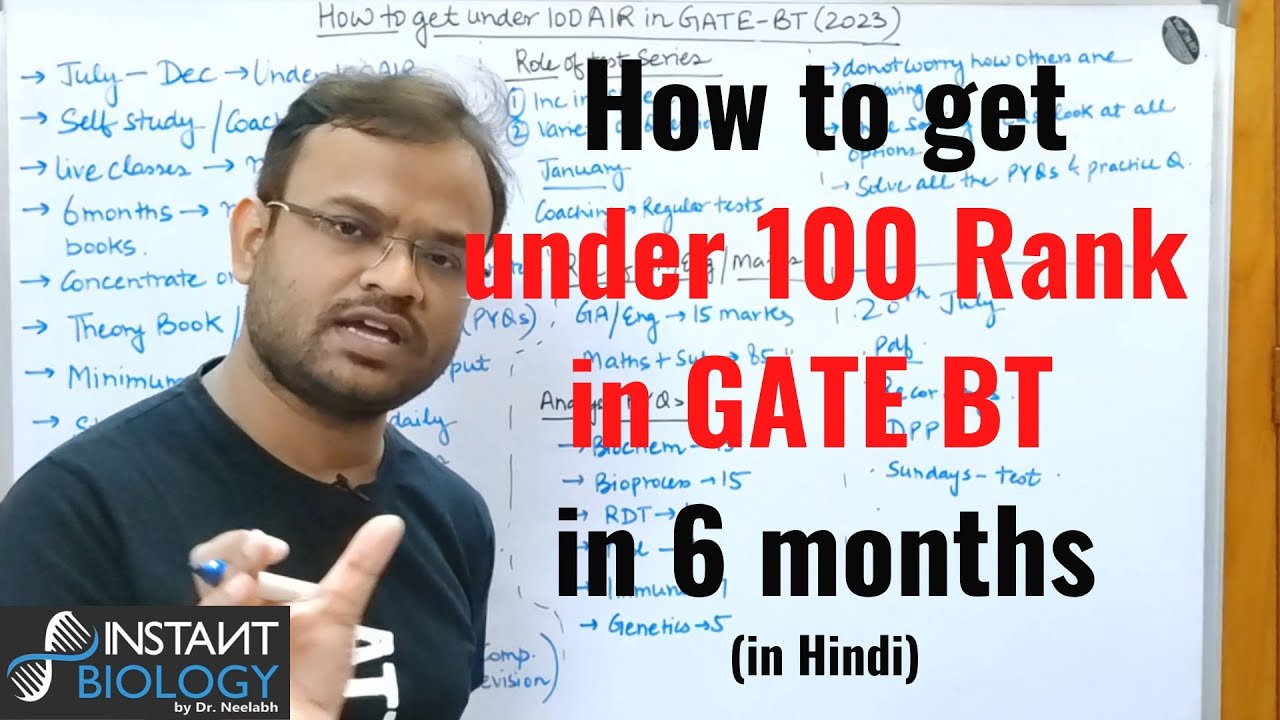 How to get under 100 All INDIA Rank in GATE Biotechnology 2023 in 6 ...