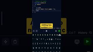 Adding two numbers in C |Part 2 #clanguage #coder #coding #programming #addition #shorts
