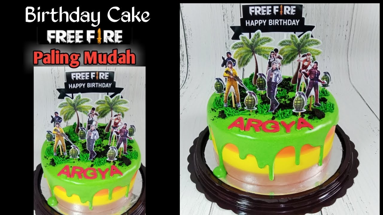 Kue Ulang Tahun Tema Free Fire Mudah Simple YouTube