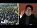 Crowds in Beirut cheer as Hezbollah leader taunts Israel in speech