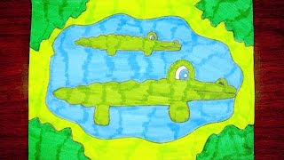 How To Draw A Crocodile | Kids Coloring Video
