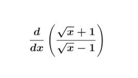 Derivative of (√x+1)/(√x-1) || Quotient Rule of Differentiation
