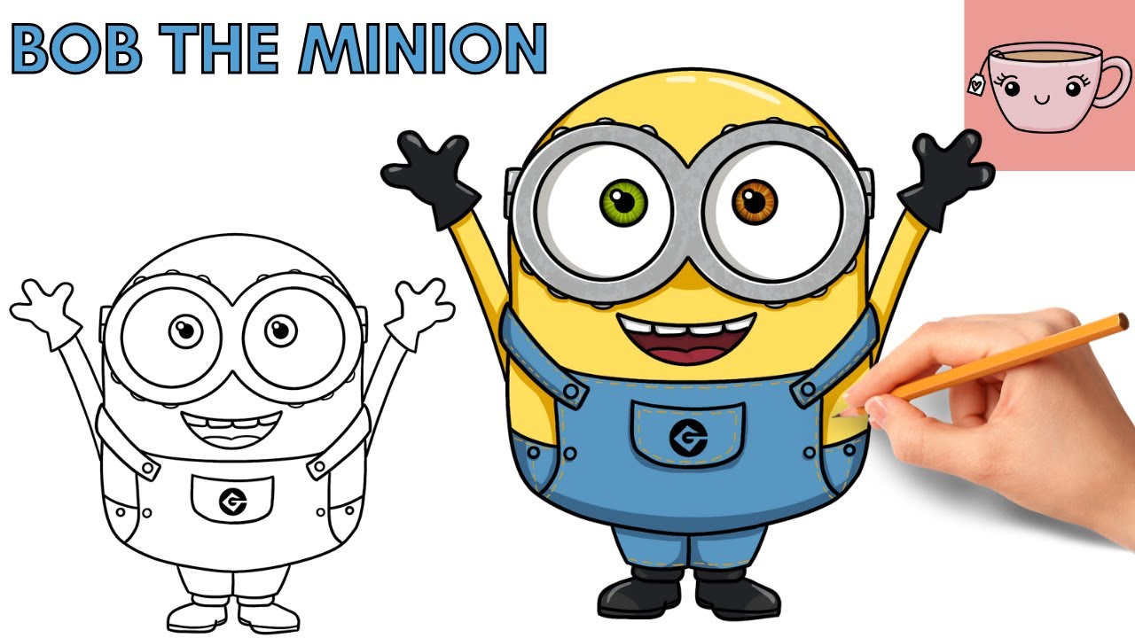 How To Draw Bob The Minion | Cute Easy Step By Step Drawing ...