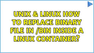Unix & Linux: How to replace binary file in /bin inside a Linux container