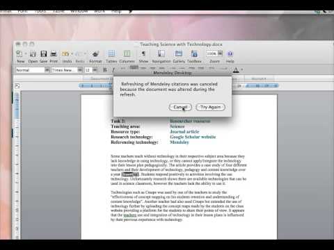 Mendeley tutorial with MS word plugin