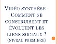 Ses  vido synthse chapitre comment se construisent et voluent les liens sociaux  premire