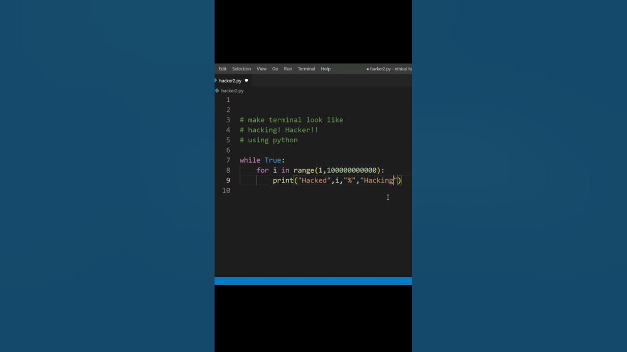 hacker!! make terminal look like hacker using python using loops # ...
