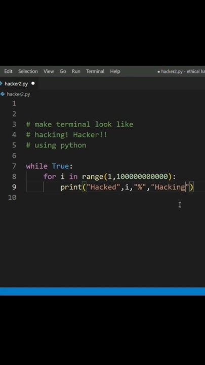 hacker!! make terminal look like hacker using python using loops # ...