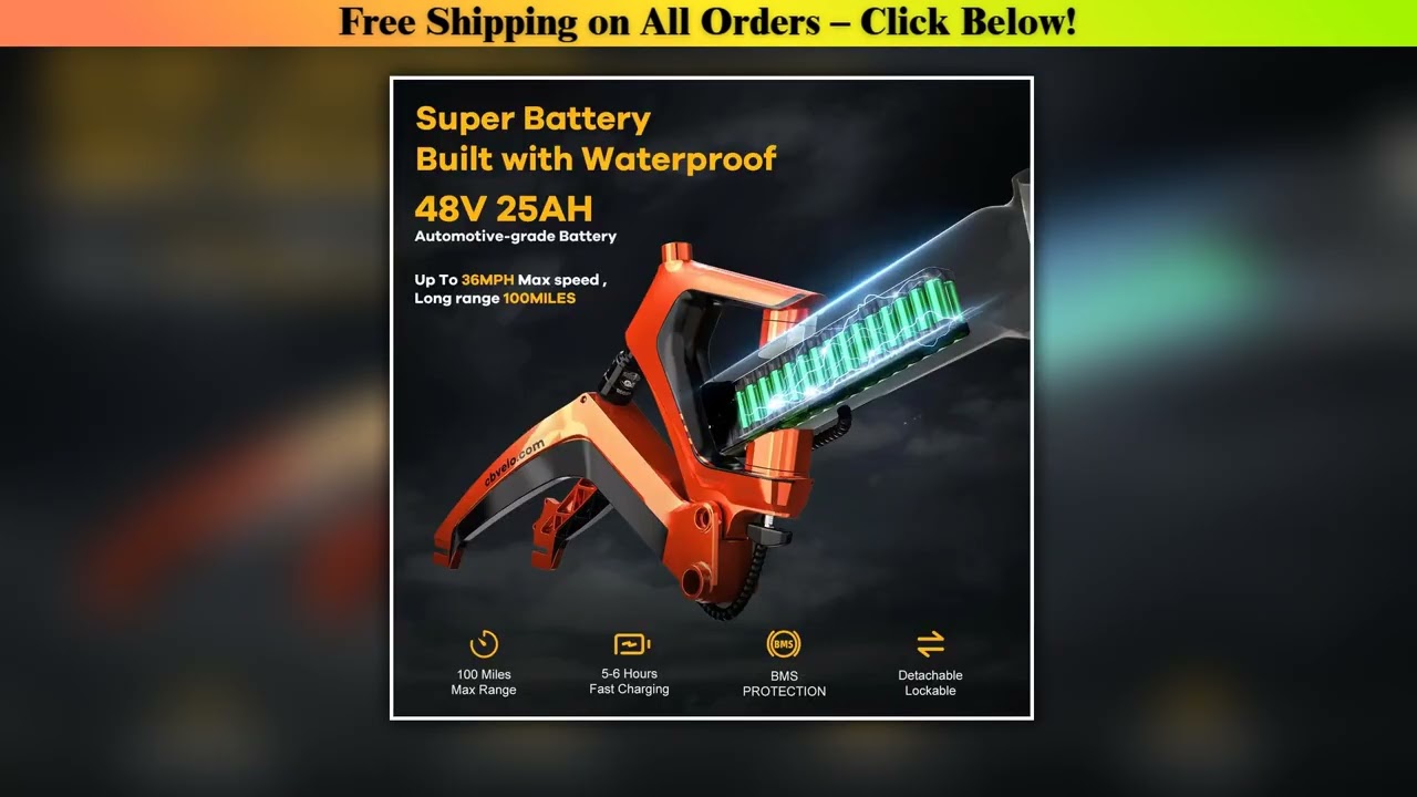 Cybervelo EK6 Peak 2000W Folding Electric Bike for Adults, 35MPH 100Miles, 48V 25Ah Removable